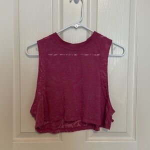 lululemon crop muscle tank- pink